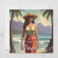 Style vintage Hawaiian Travel Honolulu Mid-Pacific