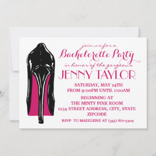 Invitation stylet de Bachelorette de talon haut