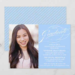 INVITATION STYLISE ÉLÉGANTE SCRIPT GRADUATE PARTITE INVITATIO