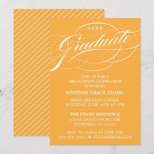 INVITATION STYLISE ÉLÉGANTE SCRIPT GRADUATE PARTITE INVITATIO