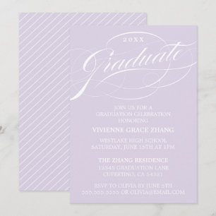 INVITATION STYLISE ÉLÉGANTE SCRIPT GRADUATE PARTITE INVITATIO