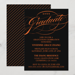 INVITATION STYLISE ÉLÉGANTE SCRIPT GRADUATE PARTITE INVITATIO