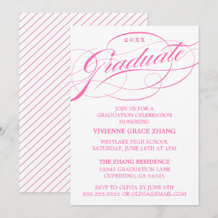 INVITATION STYLISE ÉLÉGANTE SCRIPT GRADUATE PARTITE INVITATIO