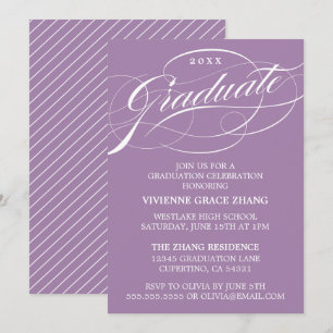 INVITATION STYLISE ÉLÉGANTE SCRIPT GRADUATE PARTITE INVITATIO
