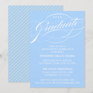 INVITATION STYLISE ÉLÉGANTE SCRIPT GRADUATE PARTITE INVITATIO