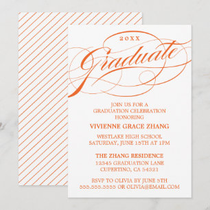 INVITATION STYLISE ÉLÉGANTE SCRIPT GRADUATE PARTITE INVITATIO