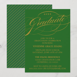 INVITATION STYLISE ÉLÉGANTE SCRIPT GRADUATE PARTITE INVITATIO