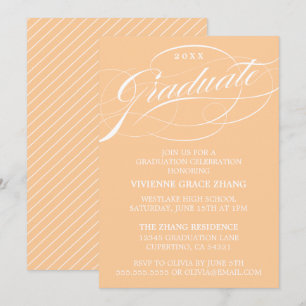 INVITATION STYLISE ÉLÉGANTE SCRIPT GRADUATE PARTITE INVITATIO