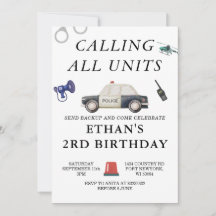 Stylish Police Kids Birthday