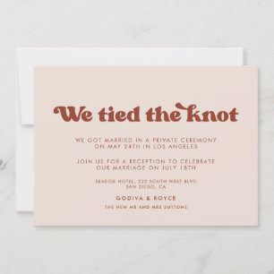 Invitation Stylish retro pêche rose Nous avons attaché la car