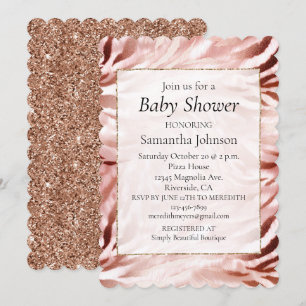 Invitation Stylish Rose Rose Rose Rose or Zebra Glitz