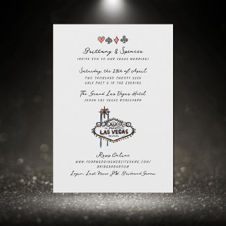 Invitation Stylo à main et encre Las Vegas Mariage