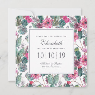 Invitation Succulent et flore de Bohême - Bridesmaid