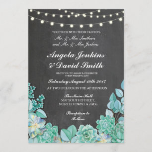 Invitation Succulent Mariage de la Balle Rustique éclaire l'I