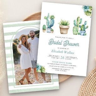 Invitation Succulent verdure Cactus Pots Fête des mariées pho