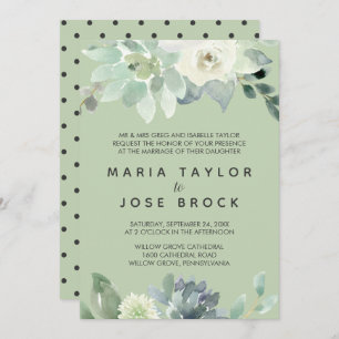 Invitation Succulent verdure Mariage formel