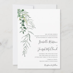 Invitation Succulent Verdure Sage Vert Mariage traditionnel