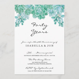 Invitation Succulente à l'anniversaire du Mariage