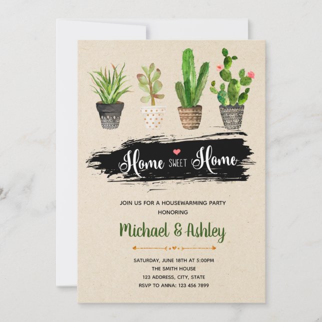 Invitation succulente de partie de pendaison de (Devant)