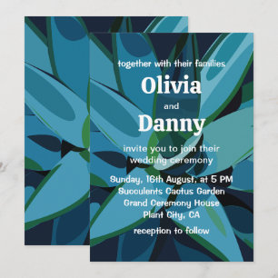 Invitation Succulentes Agave Bleu Cactus Succulentes Mariage