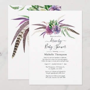 Invitation Succulentes mystiques : fête de mariage ou de nais