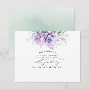 Invitation Succulentes verdure Silver Bridesmaid Proposition