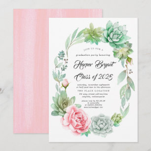 Invitation Succulents - Classe de Graduation 2019