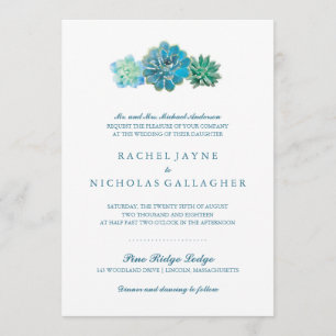 Invitation Succulents trio doux   MARIAGE
