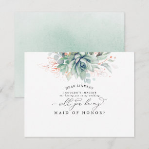 Invitation Succulents Verdure Feuille Bridesmaid Proposition