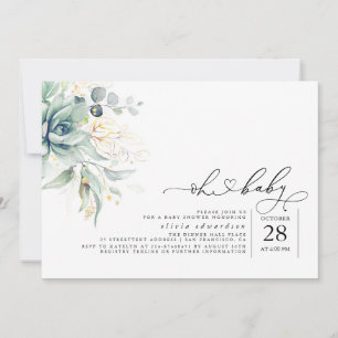 Invitation Succulents Verdure Oh Baby Baby shower