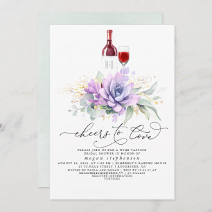 Invitation Succulents Verdure Vin Dégustation Fête des mariée