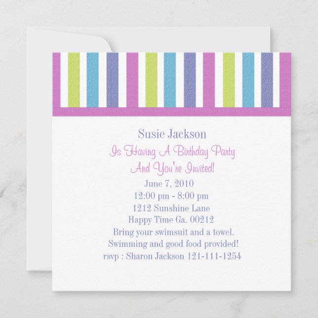 Invitation Sucré Candy Postage Stamps (Devant)
