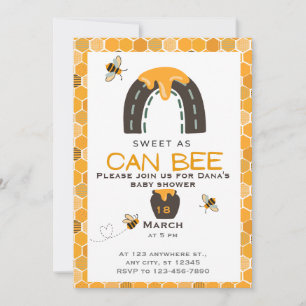 Invitation Sucré comme Can Bee, Baby shower