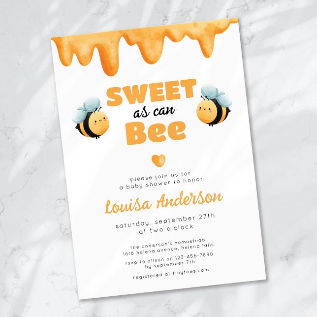 Invitation Sucré comme le Baby shower de miel Can Bee (Créateur téléchargé)
