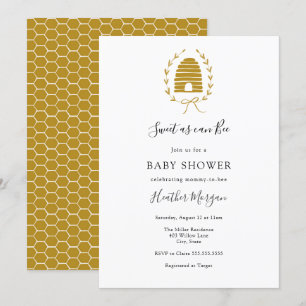 Invitation Sucré comme peut Bee Honeycomb Baby shower Invitat