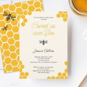 Invitation Sucré comme peut Bee Jote Jaune Baby shower de nid