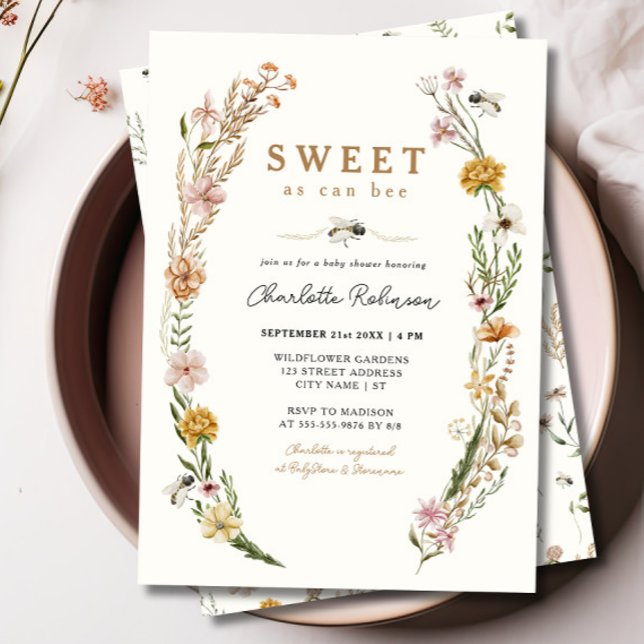 Invitation Sucré comme peut être Floral Baby shower Invitatio (Créateur téléchargé)