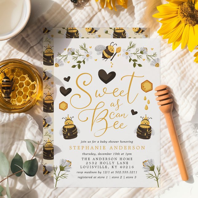 Invitation Sucré comme peut être Honeycomb Baby shower de bou (Créateur téléchargé)