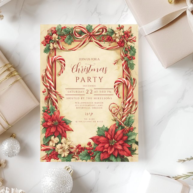 Invitation Sucre de canne vintage Noël (Créateur téléchargé)