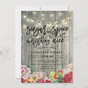 Invitation Sucre & épices & Tout Beau Baby shower Fleur
