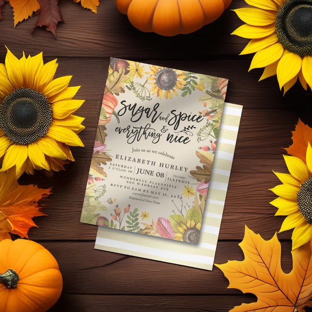 Invitation Sucre & Épices & Tout Nice Baby shower d'automne (Créateur téléchargé)