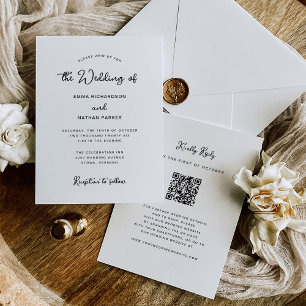 Invitation Sucré et capricieux Code QR et Mariage RSVP