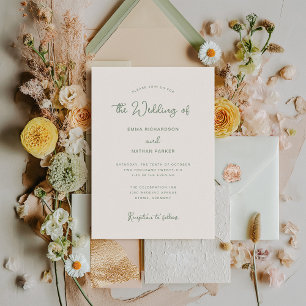Invitation Sucré et capricieux   Mariage ivoire et sel vert