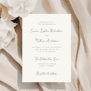Invitation Sucré et capricieux   Mariage ivoire et sel vert