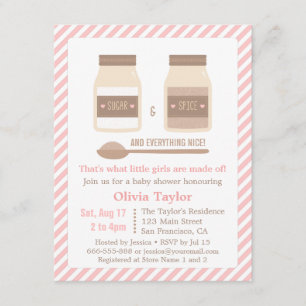 Invitation Sucre et épice et tout Nice baby shower