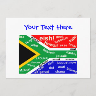 Invitation sud-africaine d'argot - personnalisable