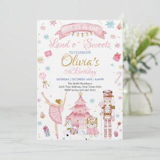 Invitation Sugar Plum Fairy Land Of Sweet Nutcracker Birthday