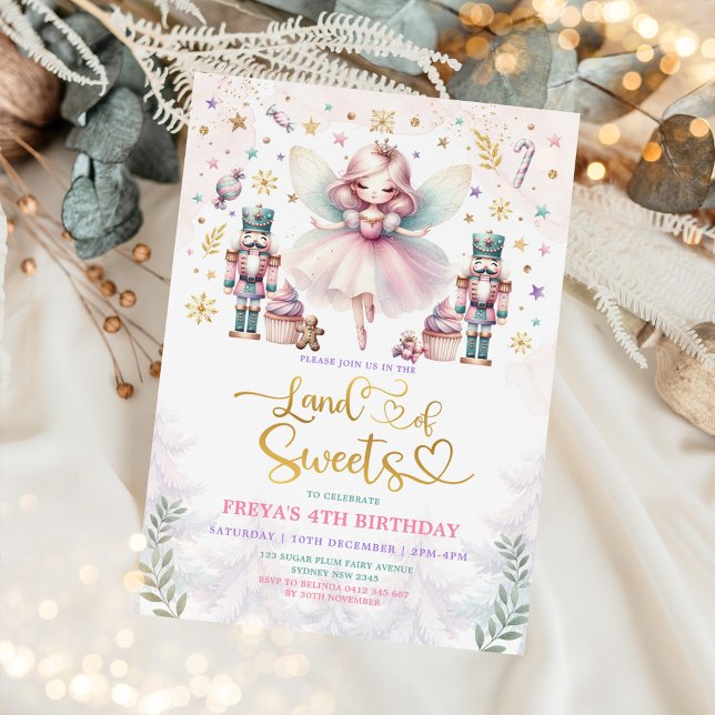 Invitation Sugar Plum Fairy Nutcracker Fille fête d'anniversa (Créateur téléchargé)