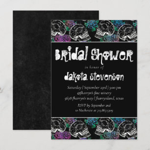 Invitation Sugar Skull Pastel Roses   Fête des mariées Ombre