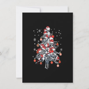 Invitation Sugar Skull Santa Hat Christmas Tree Funny Xmas